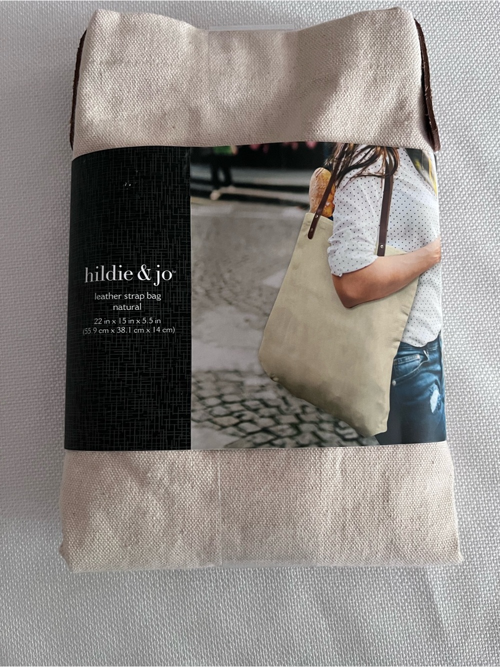 Hildie & Jo Natural Leather Strap Tote Bag NIP